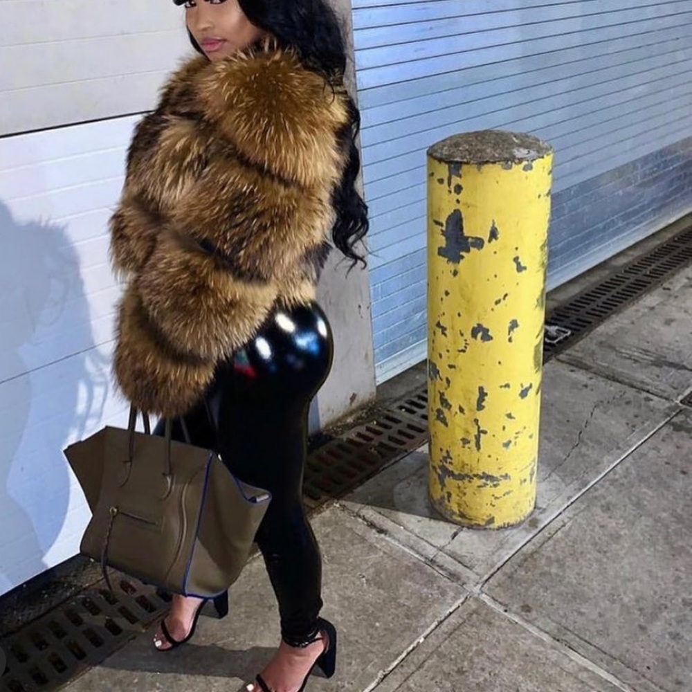 Raccoon fur coat
